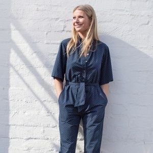 Rebecca Taylor La Vie Navy Dahlia Jumpsuit Medium